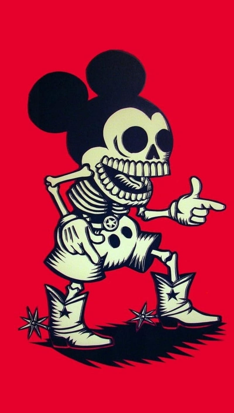 Mickey Mouse, skeleton, HD phone wallpaper