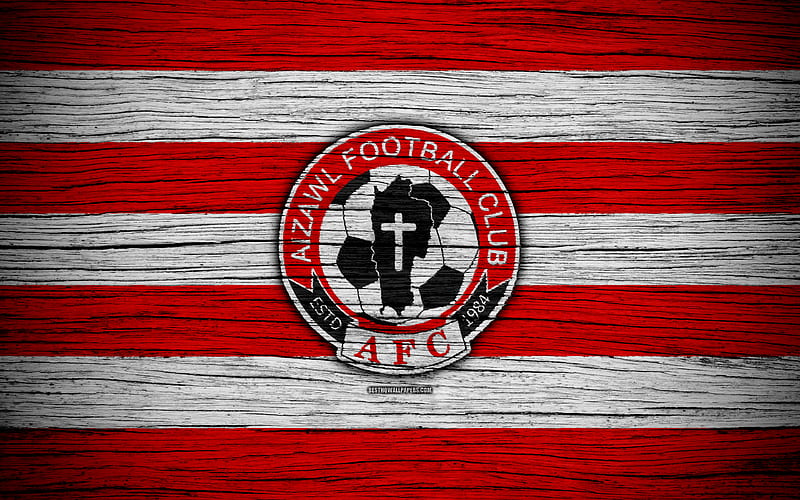 Aizawl FC logo, I-League, soccer, India, football club, Aizawl, wooden texture, FC Aizawl, HD wallpaper