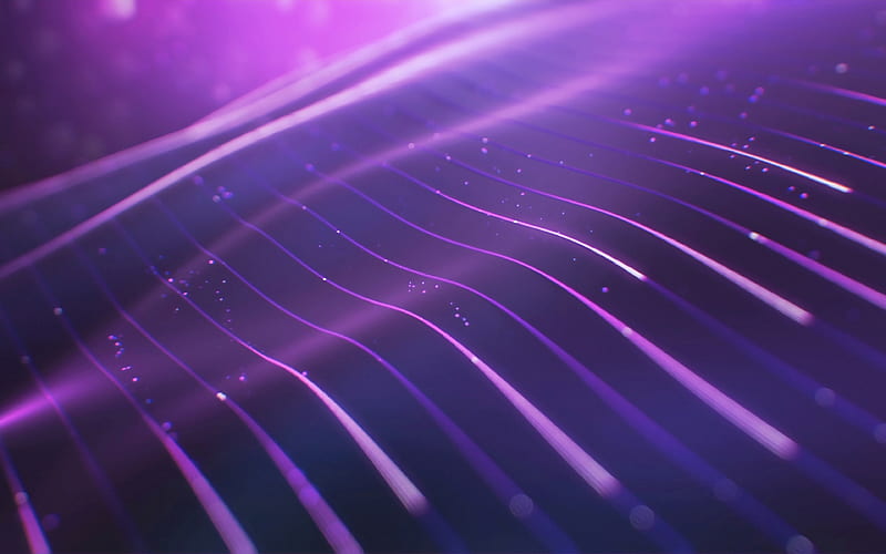violet abstract waves 3D art, abstract art, abstract waves, creative, violet backgrounds, geometric shapes, HD wallpaper