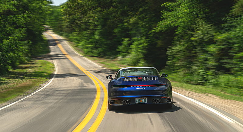 2021 Porsche 911 Targa 4 (Color: Gentian Blue) - Rear , car, HD wallpaper