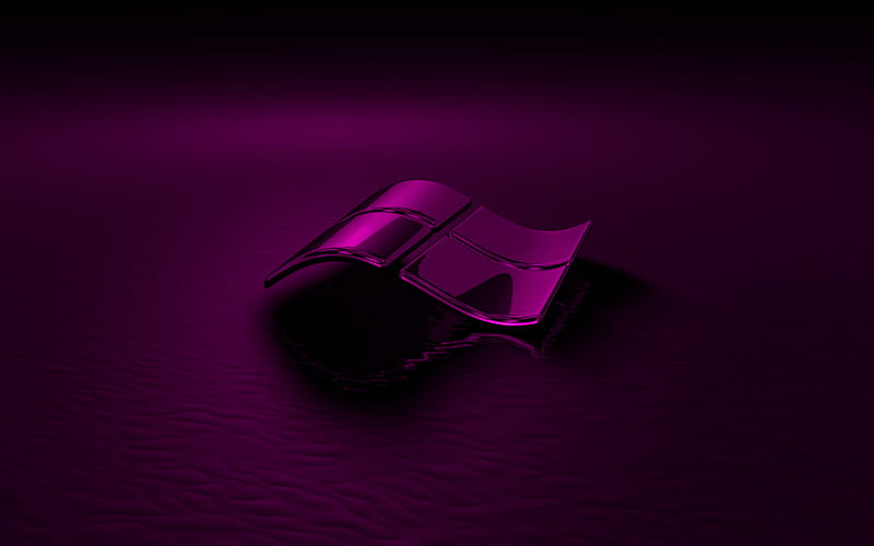 Dark purple 3d Windows logo, black background, 3d waves Dark purple  background, HD wallpaper | Peakpx