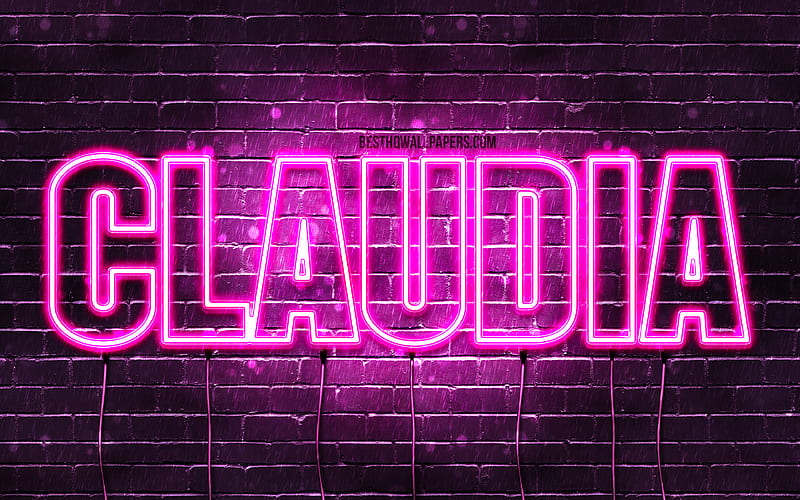 Claudia with names, female names, Claudia name, purple neon lights ...