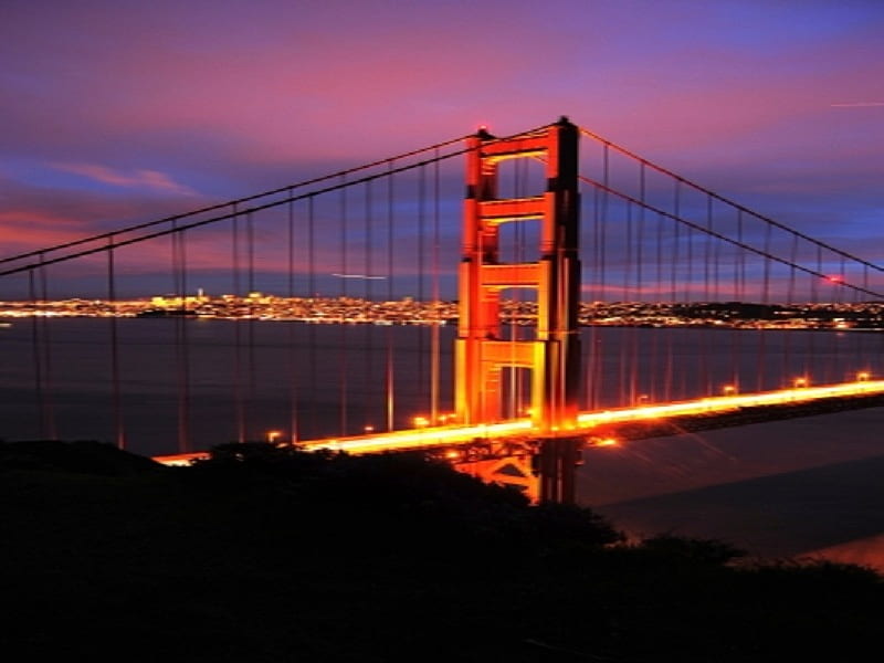 Golden Gate Bridge Night Scene sky, golden gate bridge, night, HD wallpaper