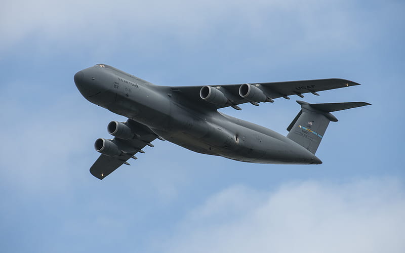 Lockheed C-5 Galaxy, Spirit of Global Reach, US strategic military transport aircraft, C-5M, US Air Force, USA, American military aircraft, HD wallpaper