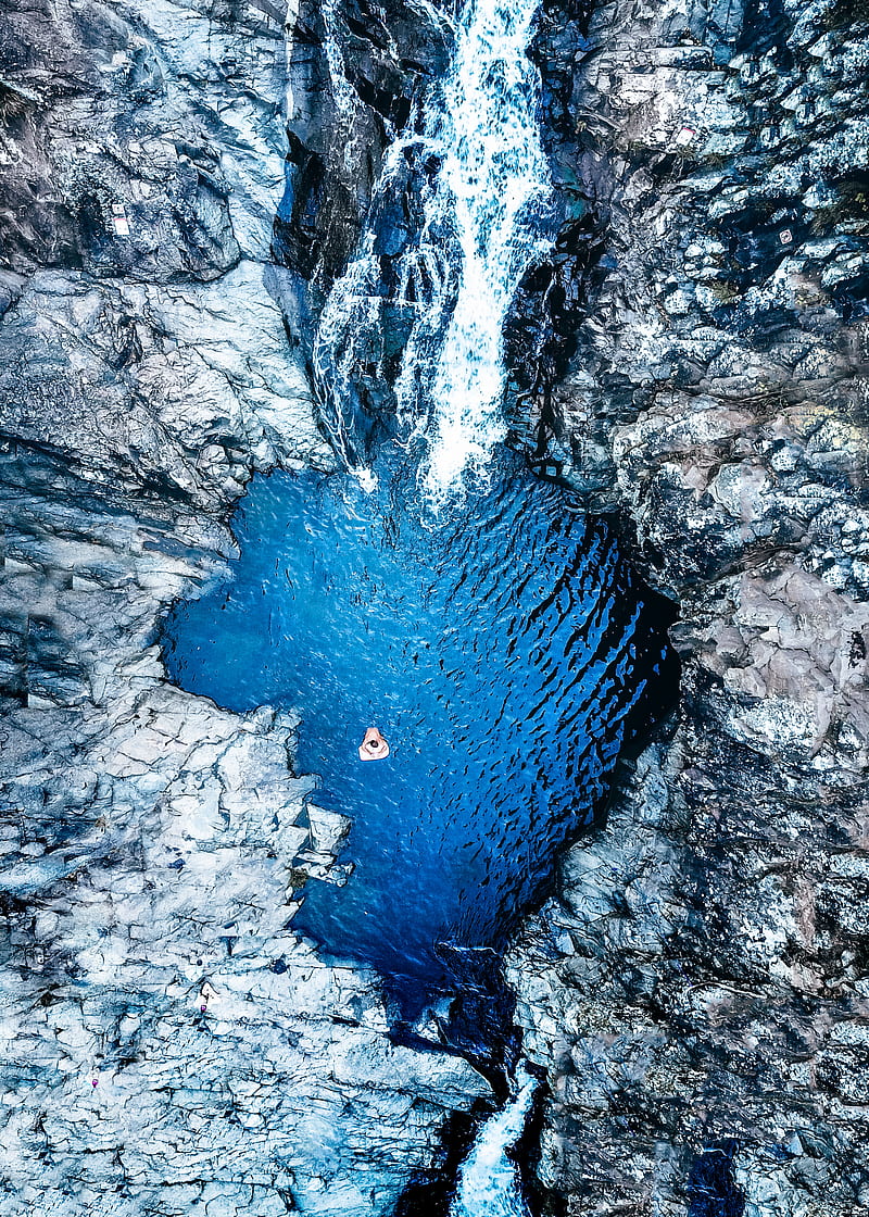 High-angle graphy of Waterfalls, HD phone wallpaper
