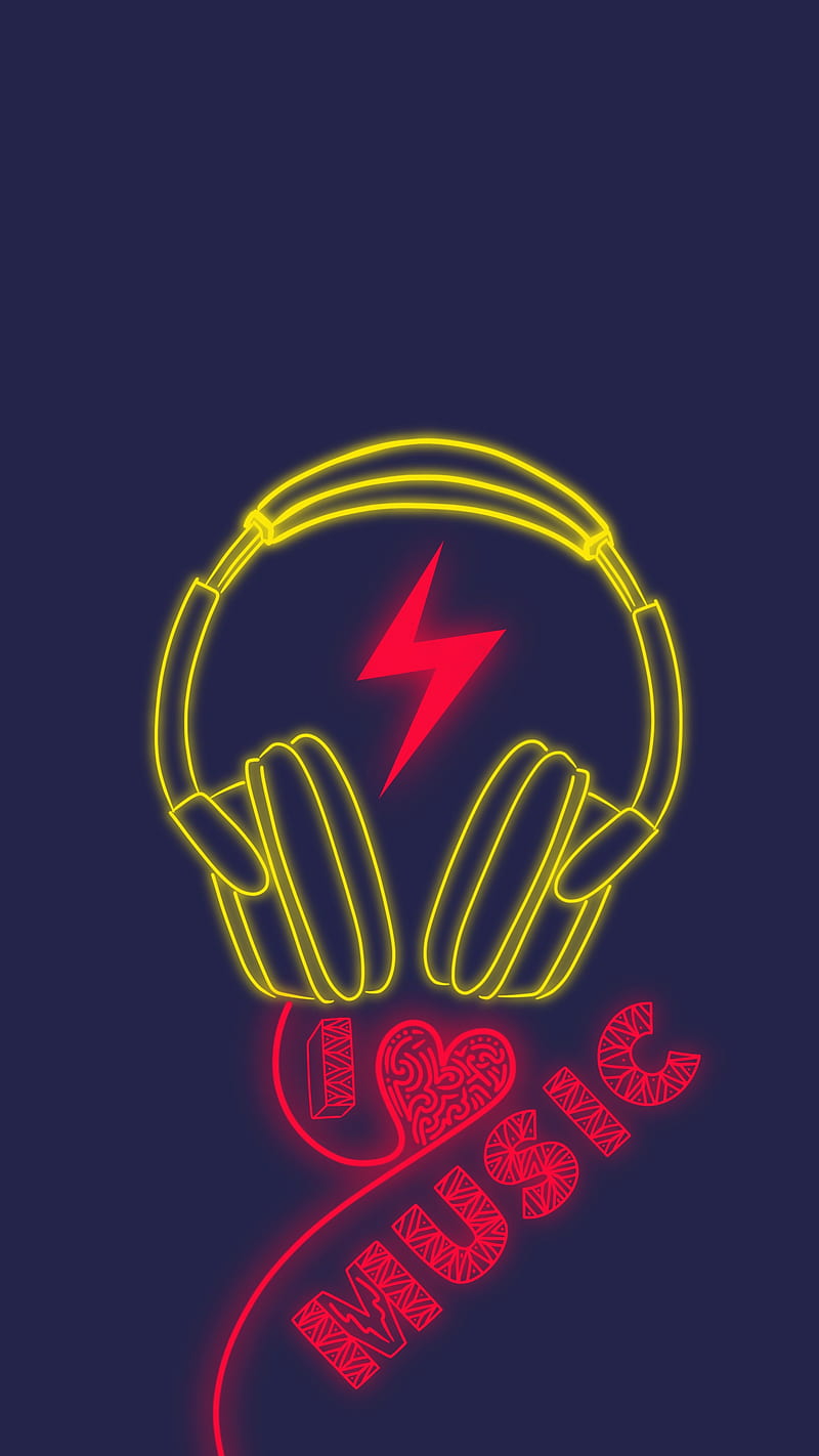 Music lover., 11, MrCreativeZ, cool, dark, green, headphones, heart, ipad, iphone, love, neon, pink, pixel, plus, pro, red, s, s10, samsung, swag, yellow, HD phone wallpaper