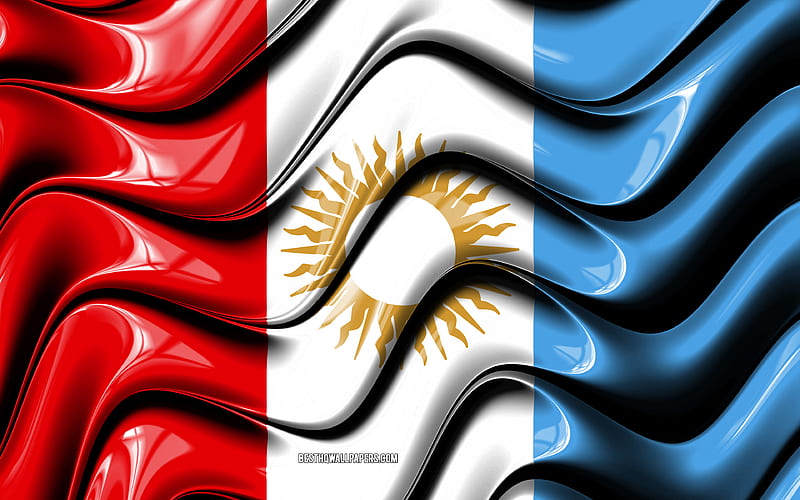Cordoba flag Provinces of Argentina, administrative districts, Flag of Cordoba, 3D art, Cordoba, argentinian provinces, Cordoba 3D flag, Belgium, South America, HD wallpaper