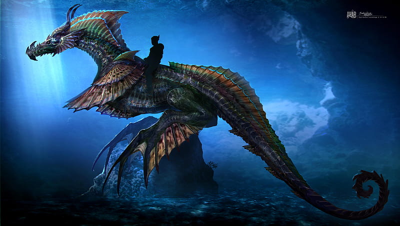 Aquaman Sea Dragon Concept Art 10k, aquaman, superheroes, artist, artwork, digital-art, concept-art, dragon, artstation, HD wallpaper