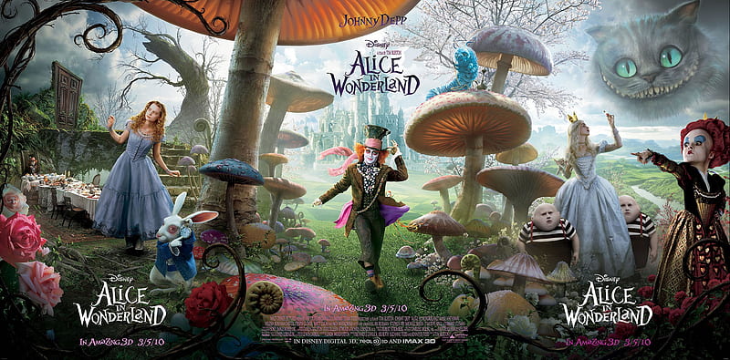 Alice in wonderland, movies, tim burton, alice, HD wallpaper