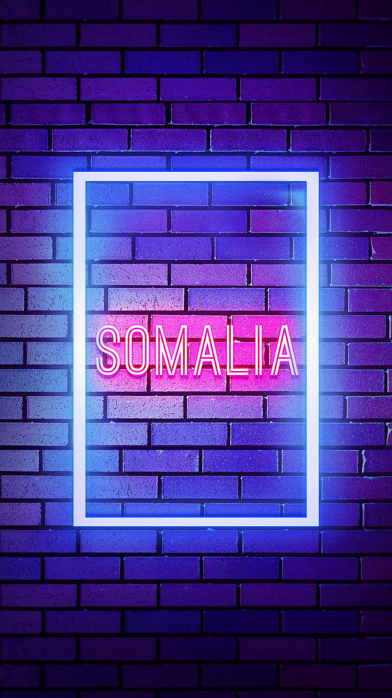 Somalia, Neon Somalia, countries, country, country name, HD phone wallpaper