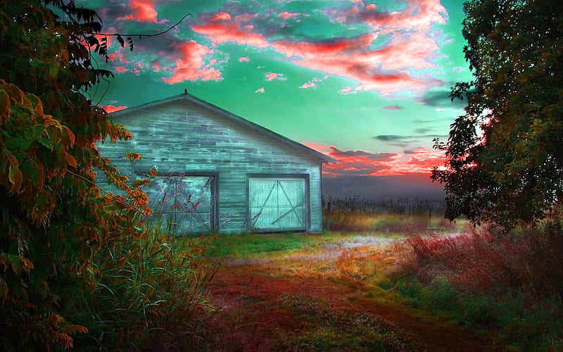 Farm Barn, nature, HD wallpaper