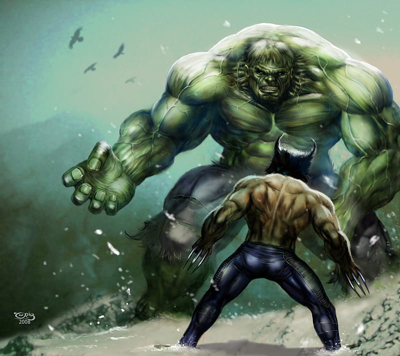 Hulk vs Wolverine, marvel, hulk, comic, wolverine, HD wallpaper