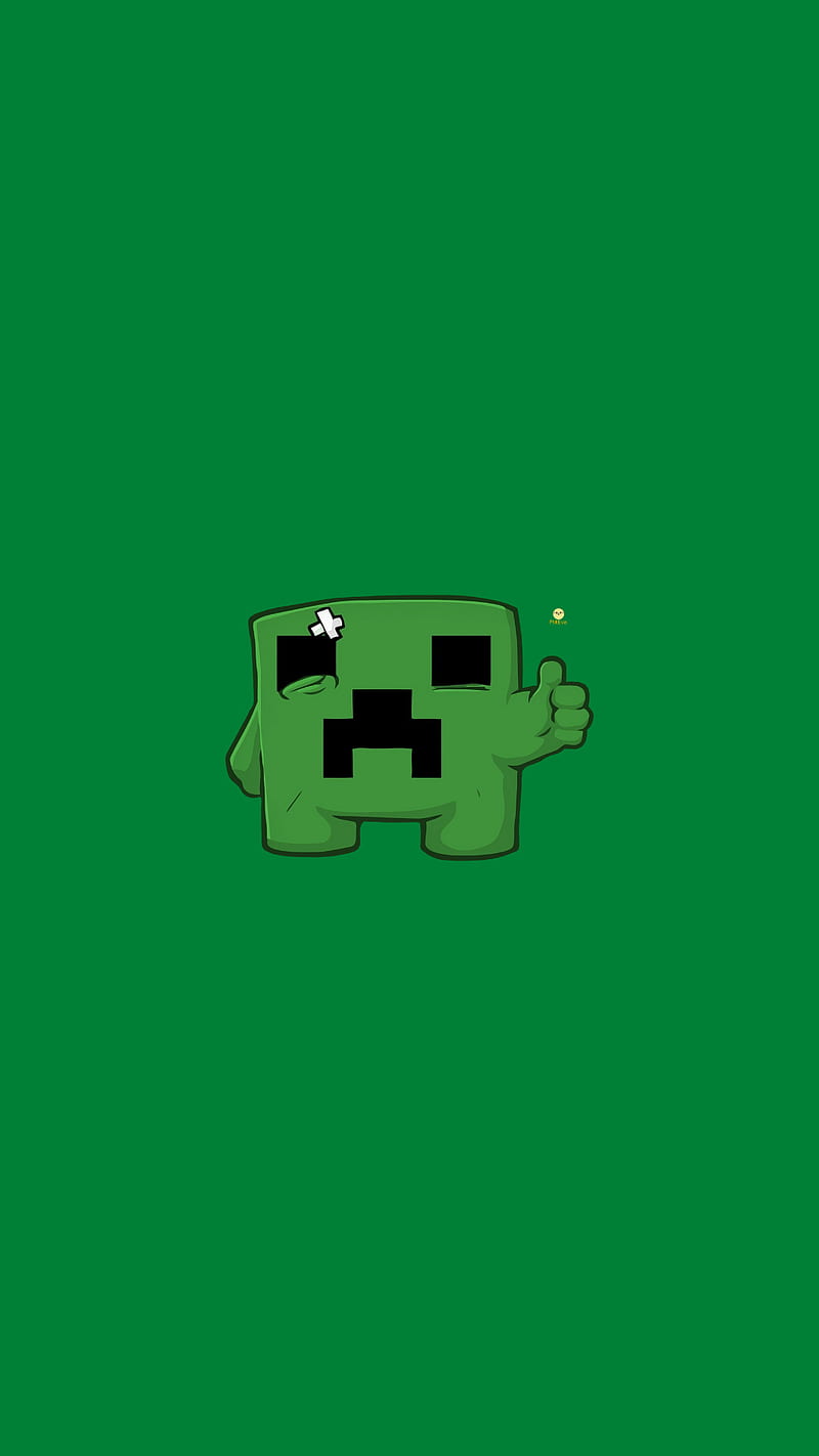 Creeper Render Acid Green Minecraft Wallpaper by patrika