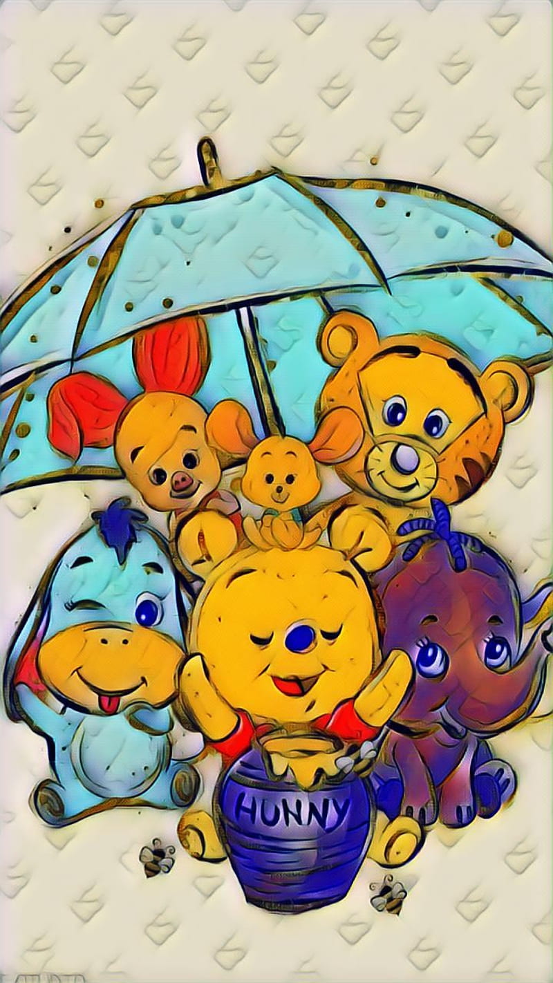 Winnie the pooh, bear, eeyore, piglet, tiger, HD phone wallpaper