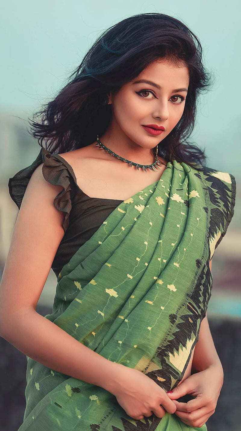 Ayemah , bong rocks, saree lover, HD phone wallpaper