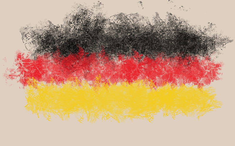 German flag, creative art, flag of Germany, paint style, grunge, Germany, HD wallpaper