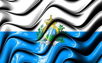 Flag of San Marino, geometric art, European countries, San Marino flag ...