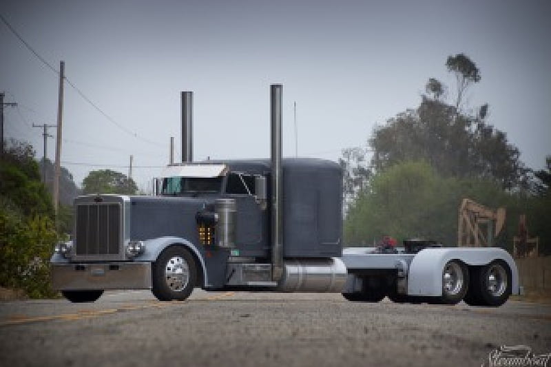 Stretched Petebilt, truck, pete, big rig, semi, HD wallpaper