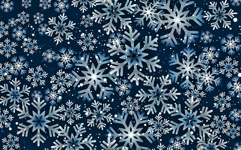 blue snowflakes background snowflakes patterns, blue winter background, winter backgrounds, snowflakes, HD wallpaper