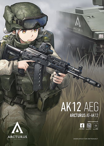 Cool Anime Girl Army Anime Military Girl HD wallpaper  Pxfuel