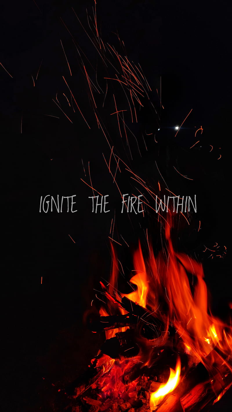 Ignite the fire, flame, flames, motivation, night, real, relaxation, HD phone wallpaper