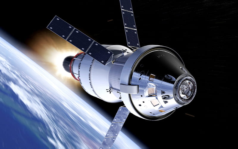 satellite, orbit, open space, Earth, modern technologies, HD wallpaper