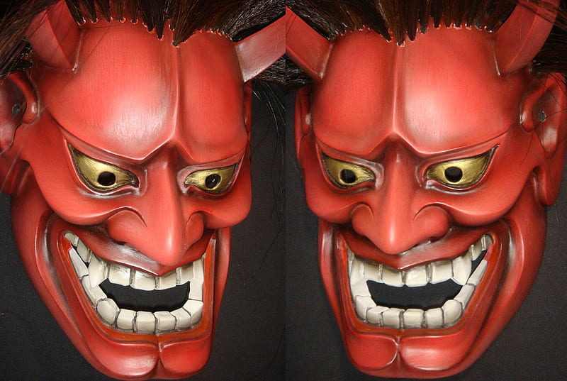 Makai Hannya - Noh Mask, noh, demon, japanese, entertainment, mask, theatre, devil, artwork, HD wallpaper
