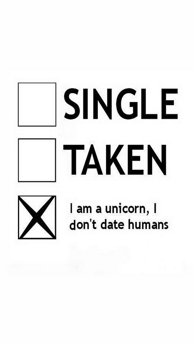 Unicorn, date, humans, single, taken, HD phone wallpaper