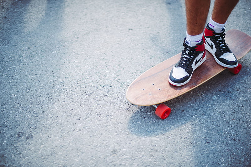 Feet, skateboard, longboard, sneakers, asphalt, HD wallpaper | Peakpx