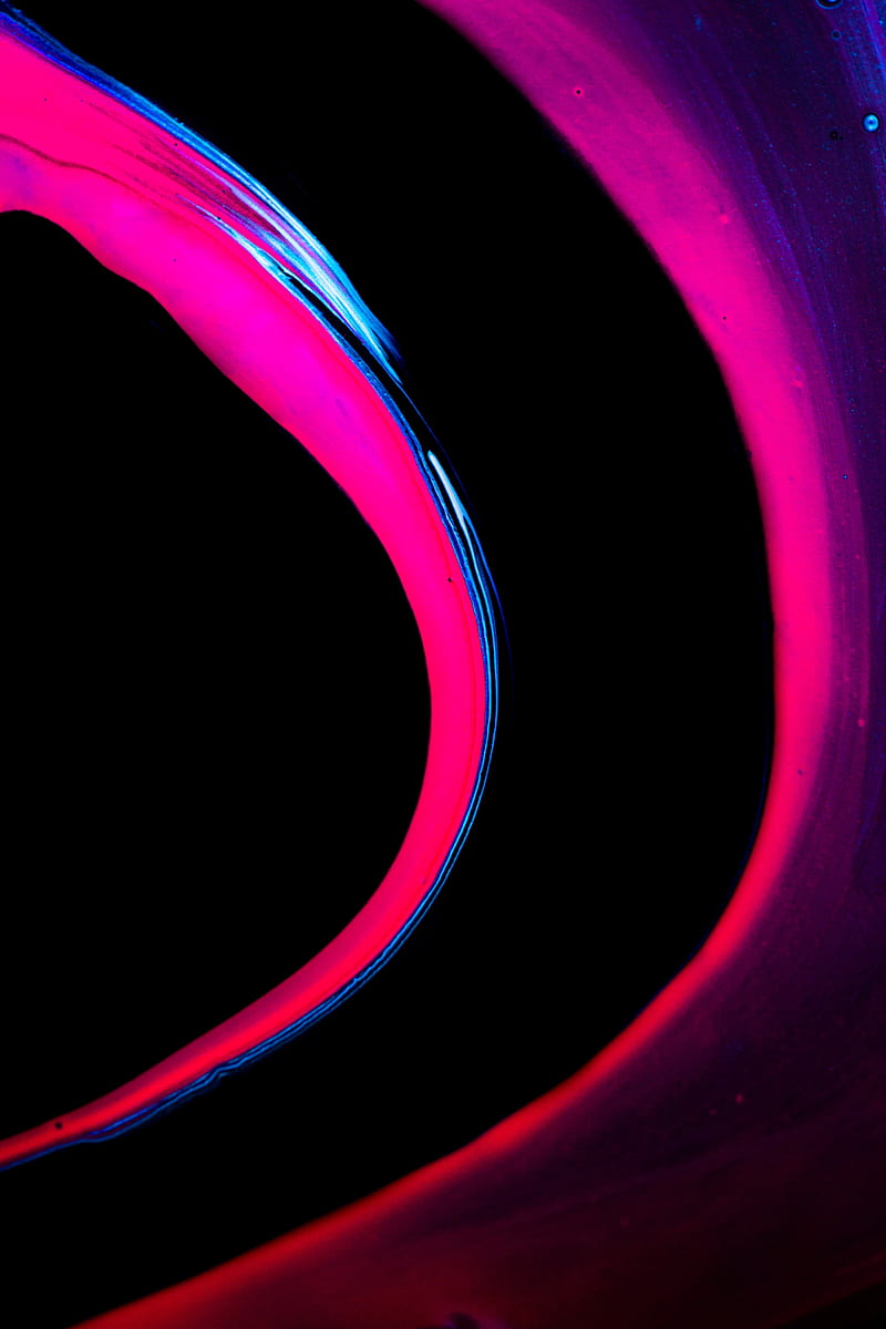 paint, stains, curves, abstraction, pink, black, HD phone wallpaper