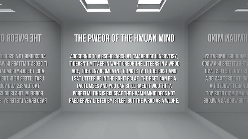 Pweor of the Mnid, psychology, optical illusion, graphics, typography, room, HD wallpaper