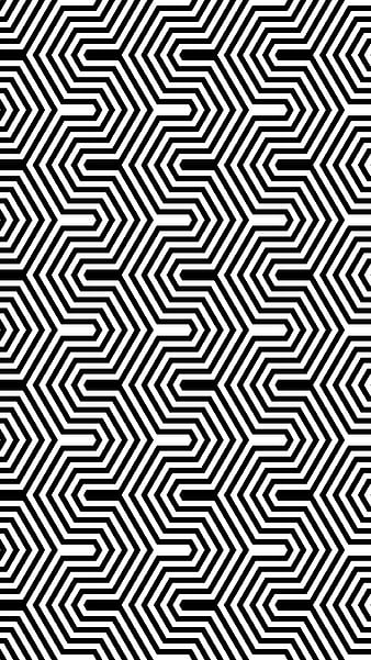 Hexagons and waves, Divin, alternating, background, black, black white ...