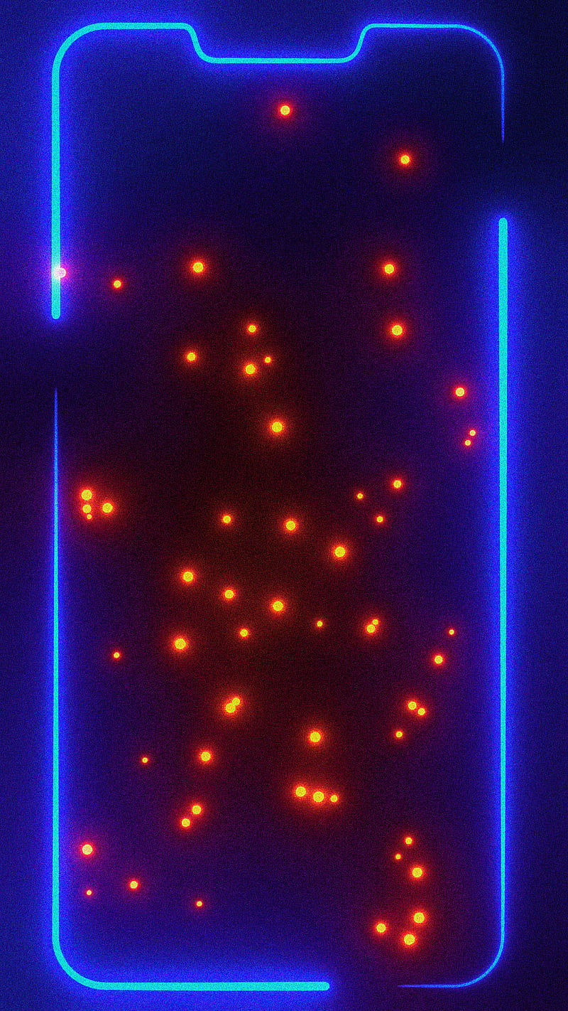 Star Notch Frame 2, amoled, blue, border, dark, light, neon, oneplus, samsung, xiaomi, HD phone wallpaper