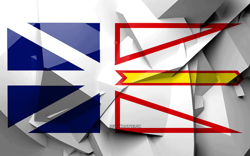 Flag of Newfoundland, geometric art, Provinces of Canada, Newfoundland flag, creative, canadian provinces, Newfoundland Province, administrative districts, Canada, Newfoundland, HD wallpaper