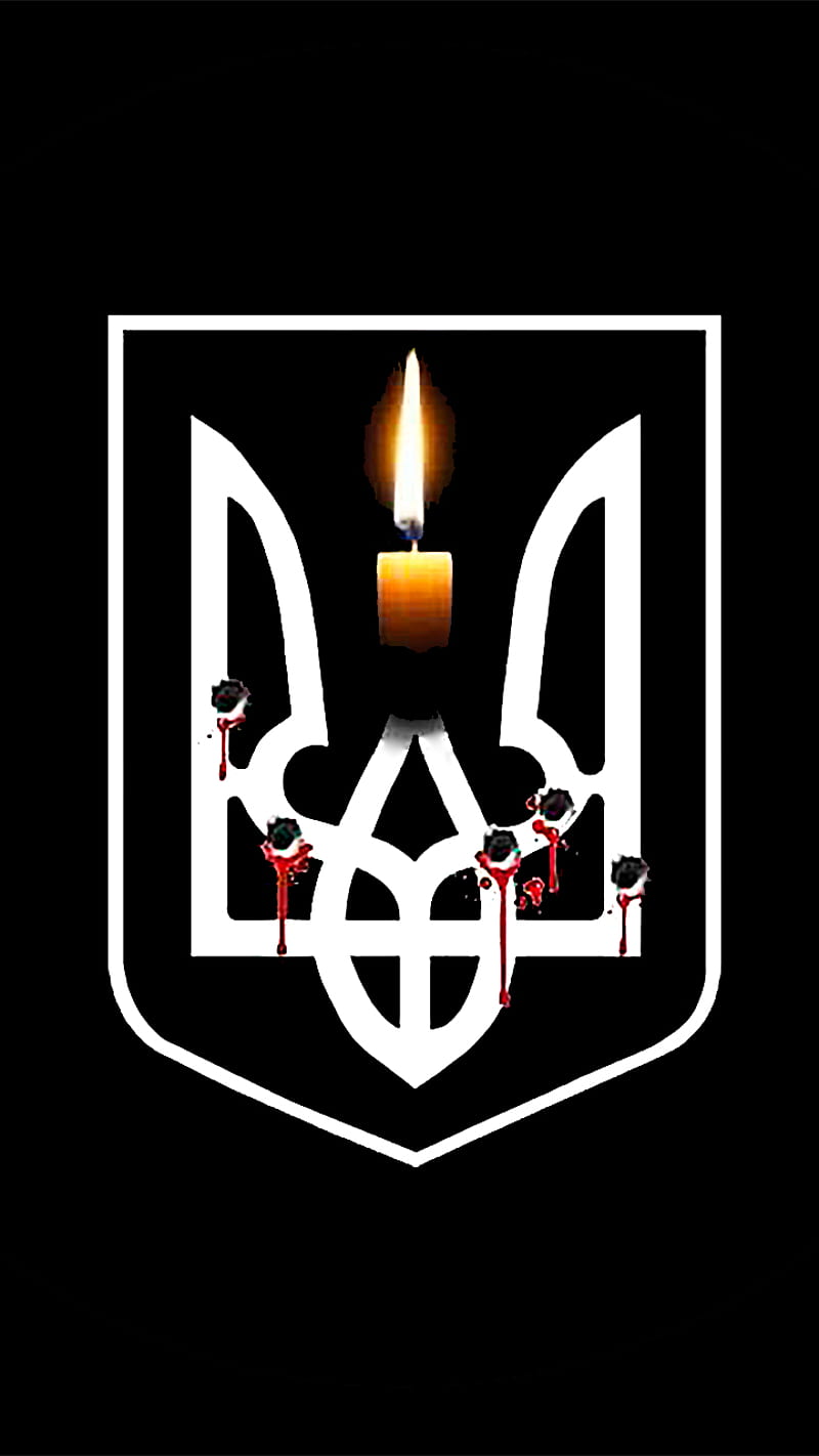 fight of Ukraine, black, bullets, light, logo, trident, victory, white, HD phone wallpaper