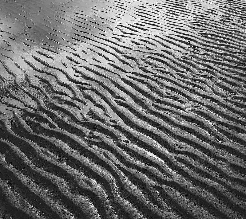 1080P free download | Beach Sand, monotone, nature, simple, waves, HD ...