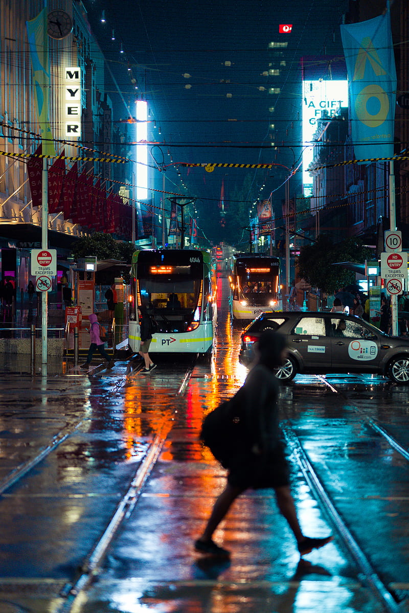 cyberpunk street , city, night, rainy, subway, time, times, weather, HD phone wallpaper