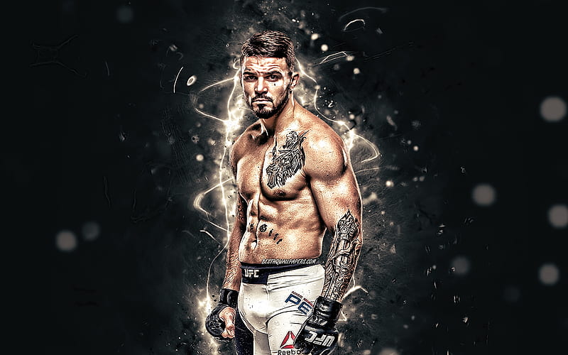 Mike Perry, american fighters, MMA, red neon lights, UFC, Mixed martial arts, Michael Joseph Perry, UFC fighters, MMA fighters, HD wallpaper