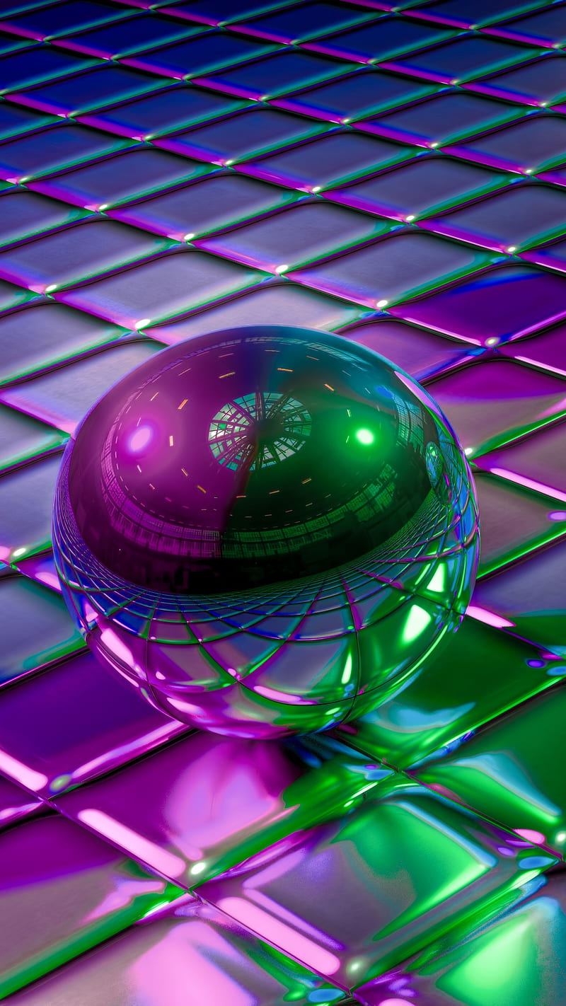 Shining Sphere , glitter, shapes, cubes, balls, HD phone wallpaper