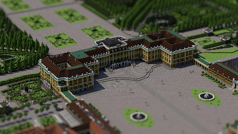 Video Game, Minecraft, Schönbrunn Palace, Palace, Vienna, HD wallpaper