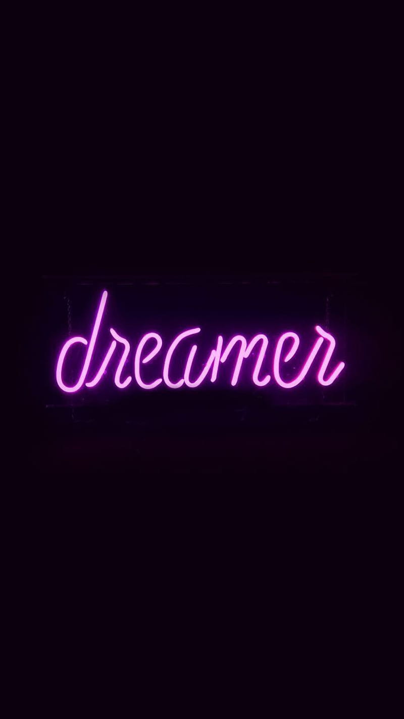 Dreamer, neon, sayings, HD phone wallpaper