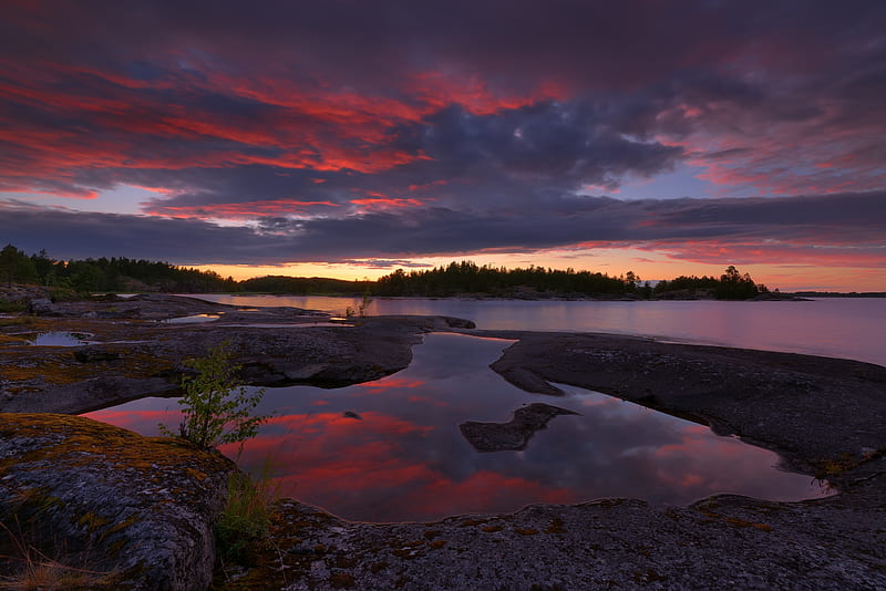 Lakes, Lake, Cloud, Lake Ladoga, Sunset, HD wallpaper | Peakpx