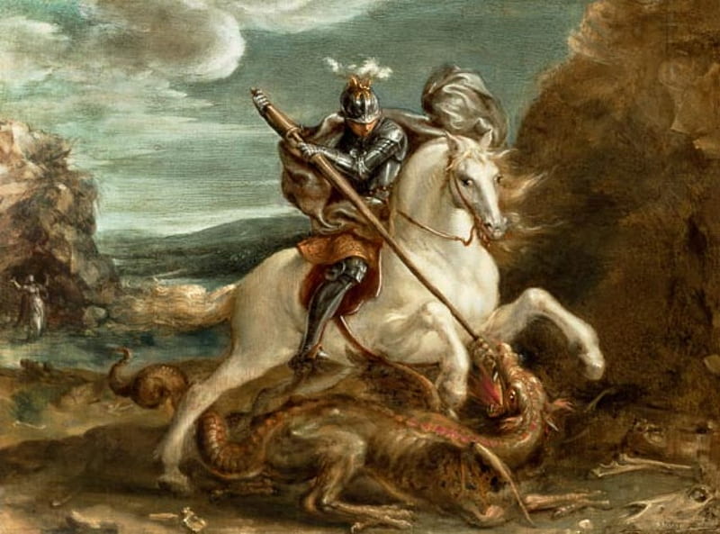 SAINT GEORGE AND THE DRAGON, graphy, usa, symbol, action, HD wallpaper