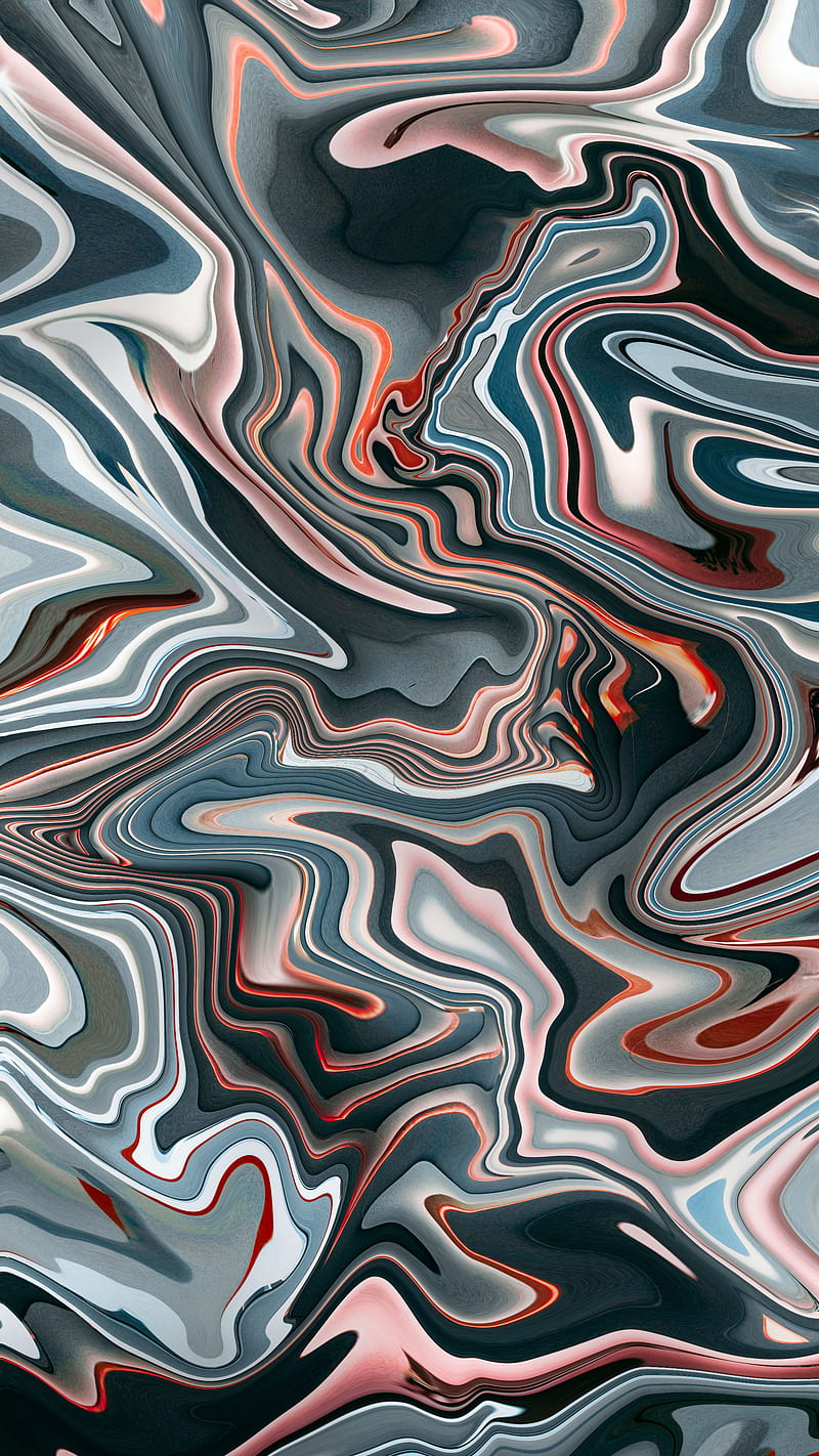 Liquid Marble Effect, abstract, black, brown, fluid, lava, magma, mix, texture, HD phone wallpaper
