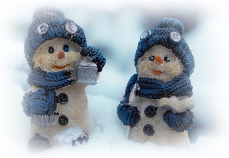 Companionship, snowman, decoration, winter, HD wallpaper