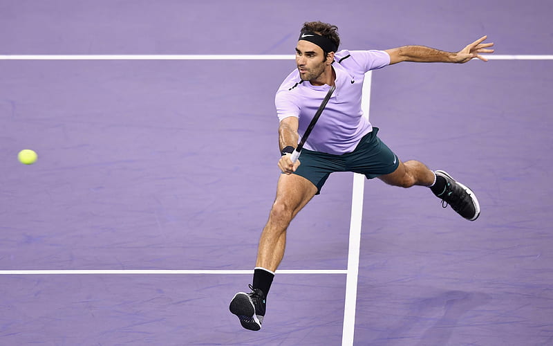 Roger Federer, ATP, 4к, Swiss tennis player, tennis court, tennis, shanghai 2017, HD wallpaper