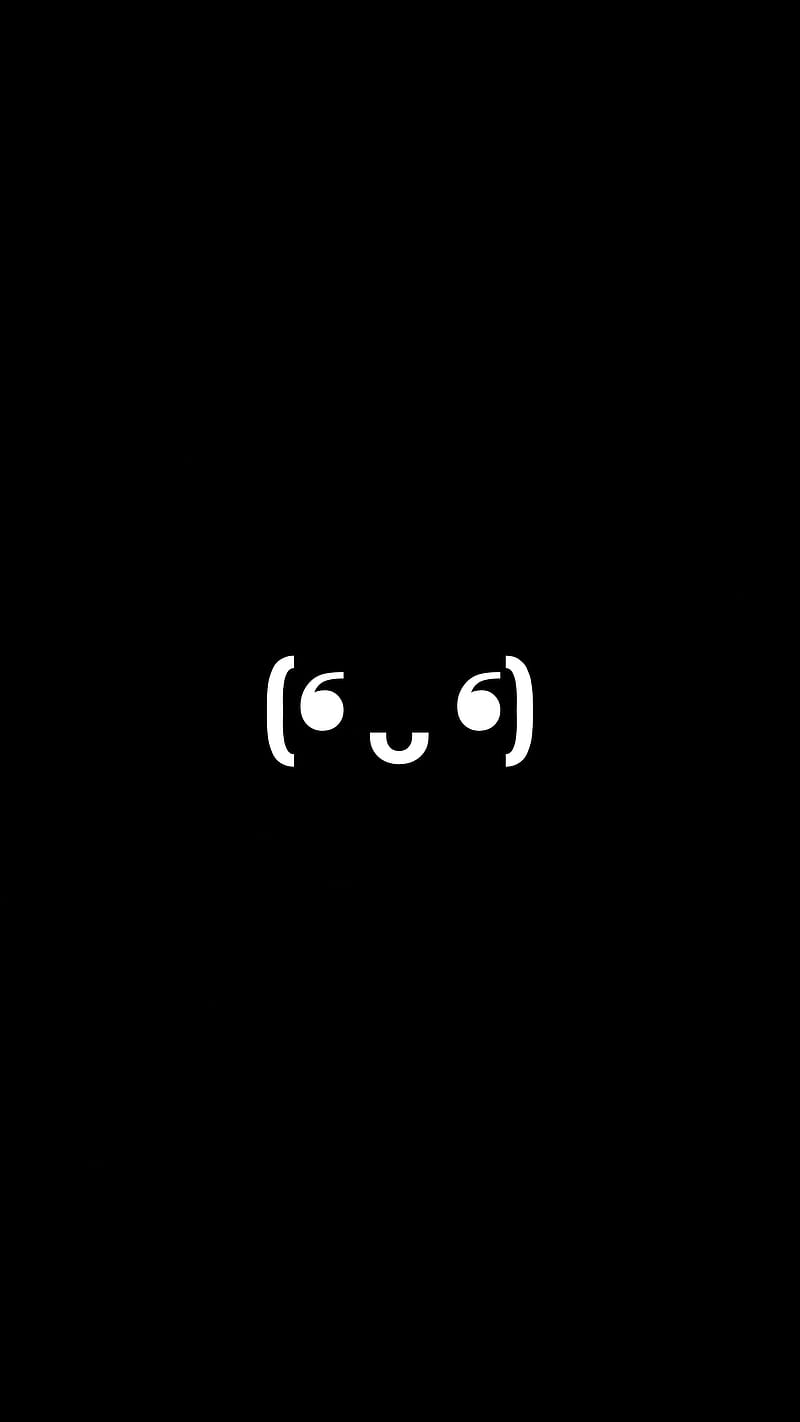Emoticon, black, black background, emoji, smile, HD phone wallpaper