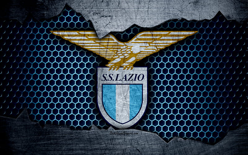Lazio art, Serie A, soccer, logo, football club, SS Lazio, metal texture, HD wallpaper