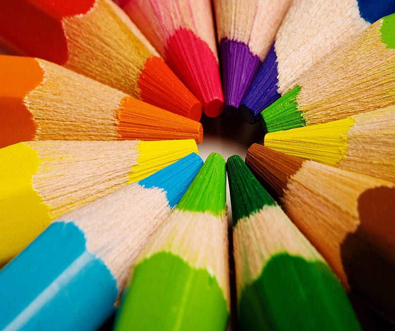 Pencils, colored, colorful, HD wallpaper