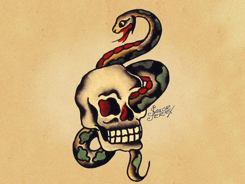 Classic Ink Tattoo Studio  Traditional Sailor Jerry tattoo done by  leex337 traditonal traditonaltattoo tattoo snake skull bold  sailorjerry firsttattoo 941 oldschool supportlocalartist bradenton  florida local boldwillhold badass inked 